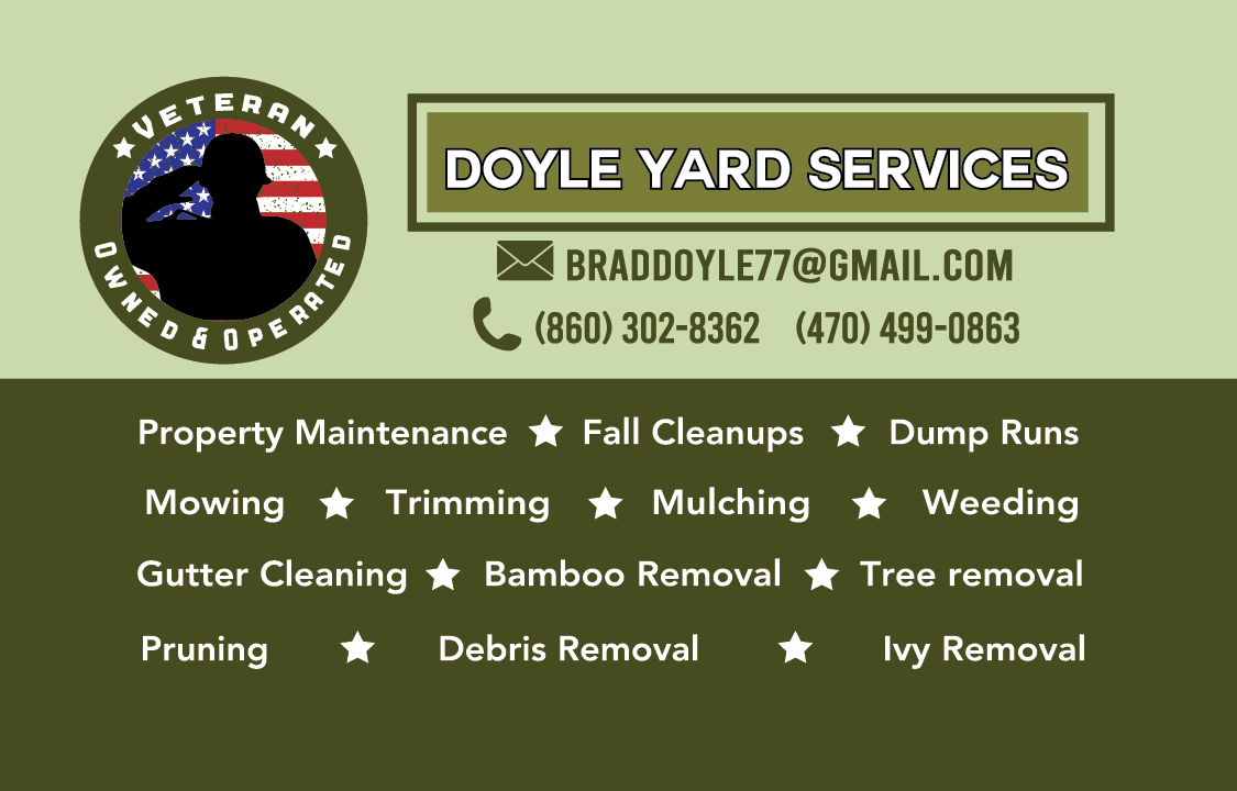 Business card design was name contact information and services