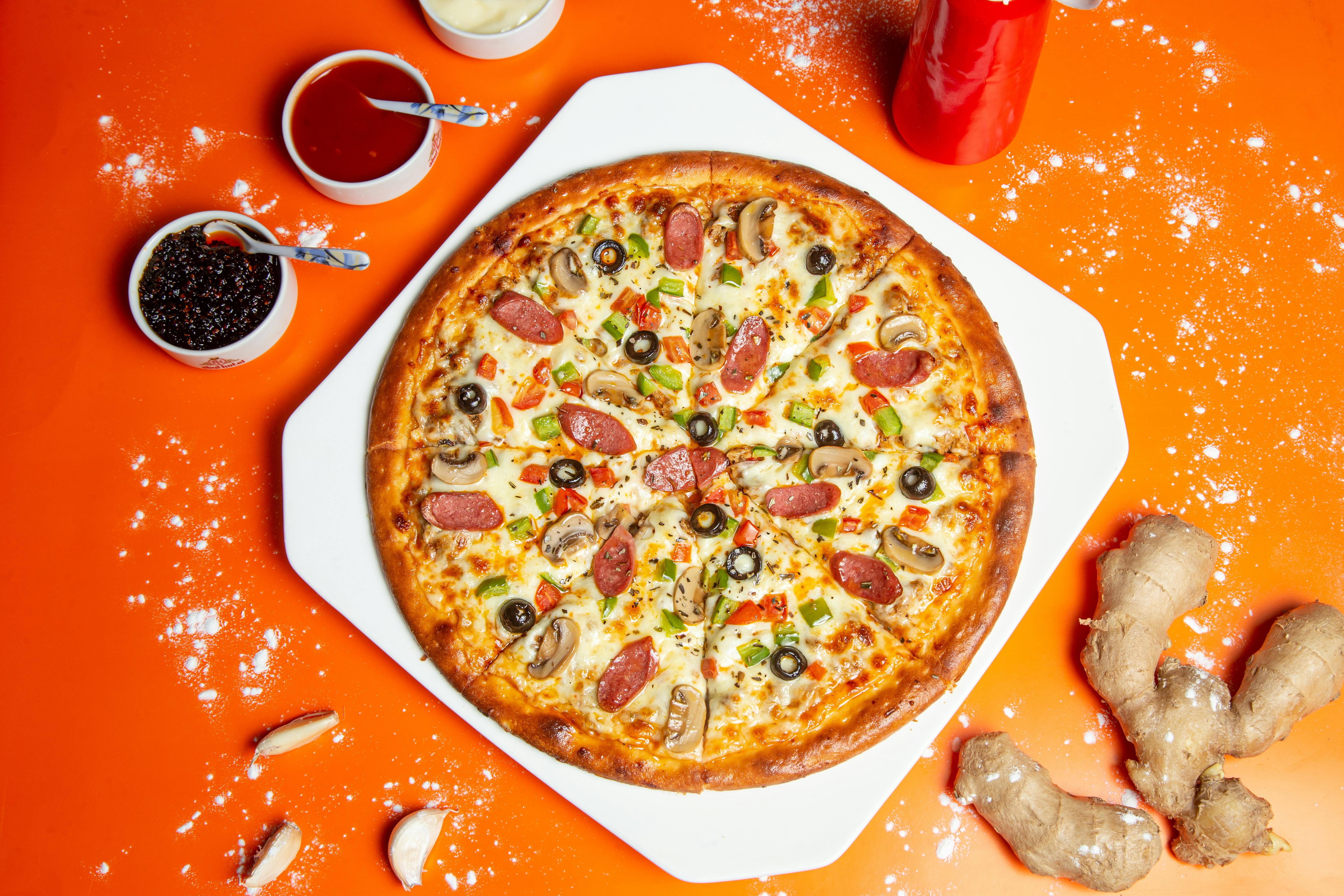 Picture of Veggie Pizza on a pan