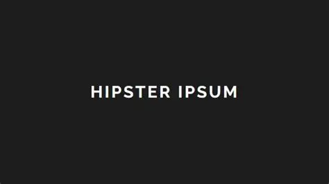 The text *HIPSTER IPSUM* in white letters upon a black background.
