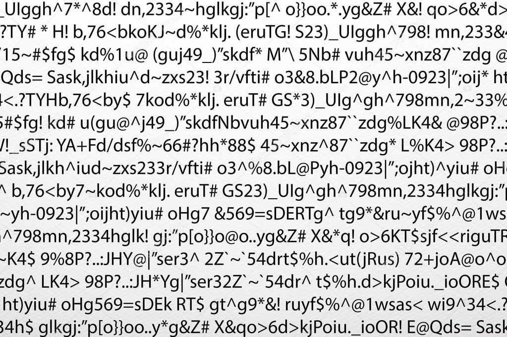 A varied jumble of different letters, numbers, and other symbols.