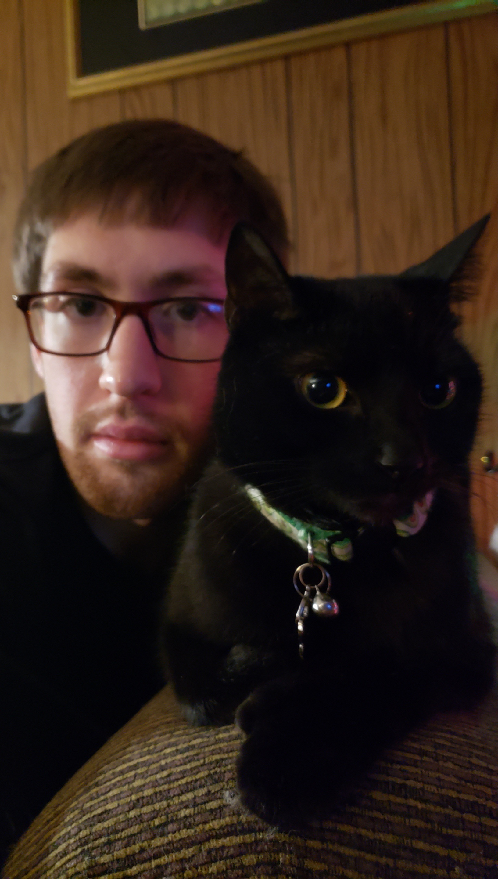 Berry and I sitting next to each other on the couch