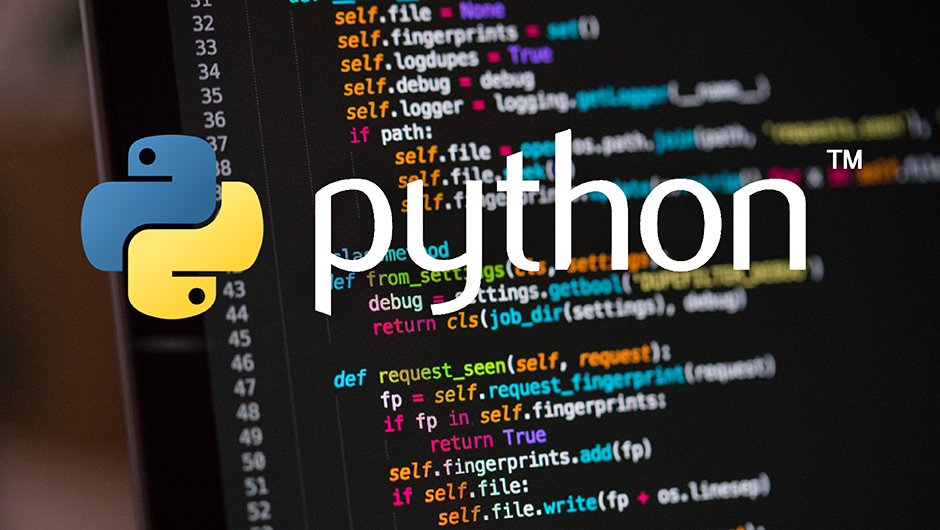 Python label with laptop display coding on screen.