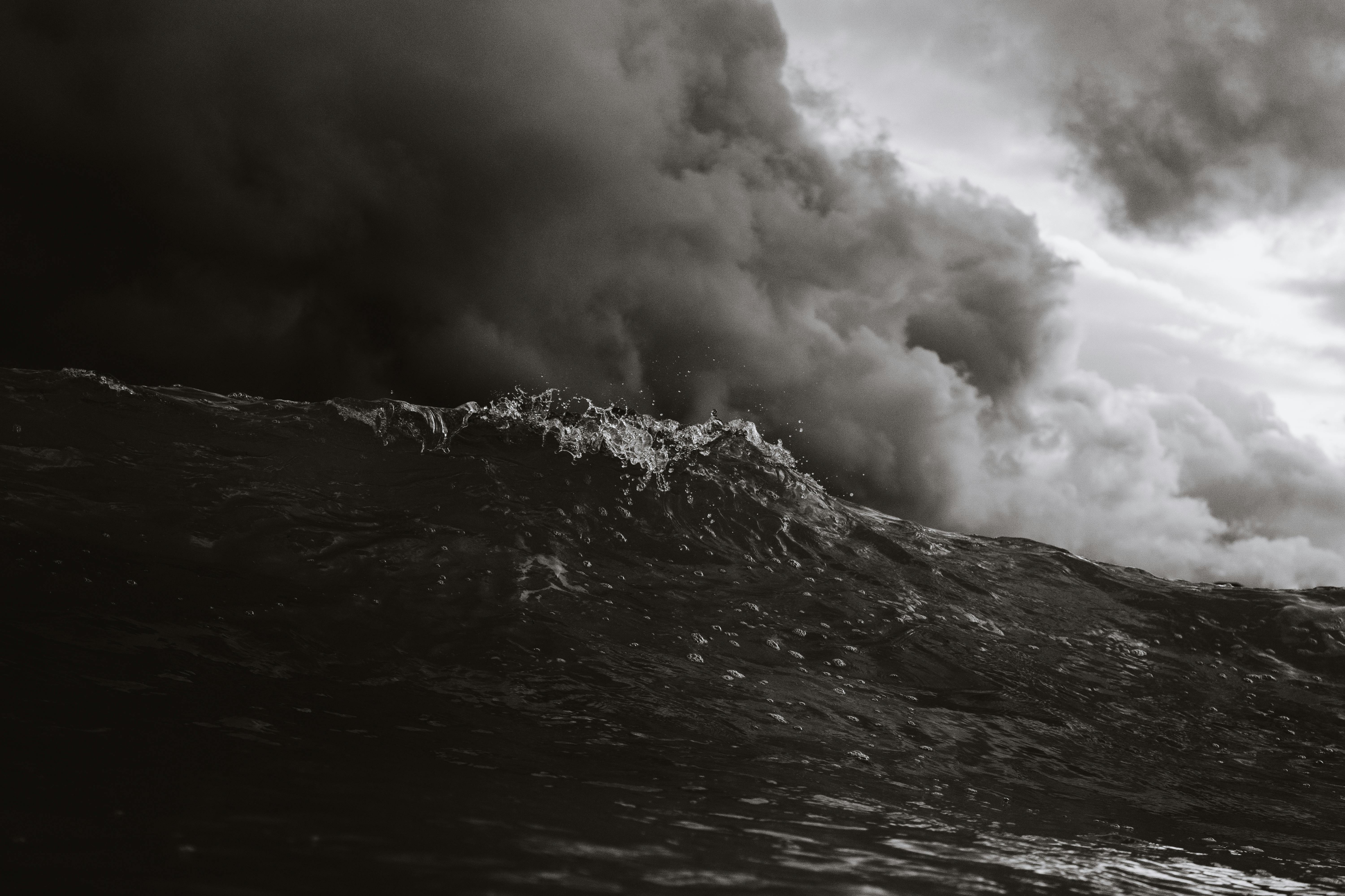 close-up of a waves during a storm