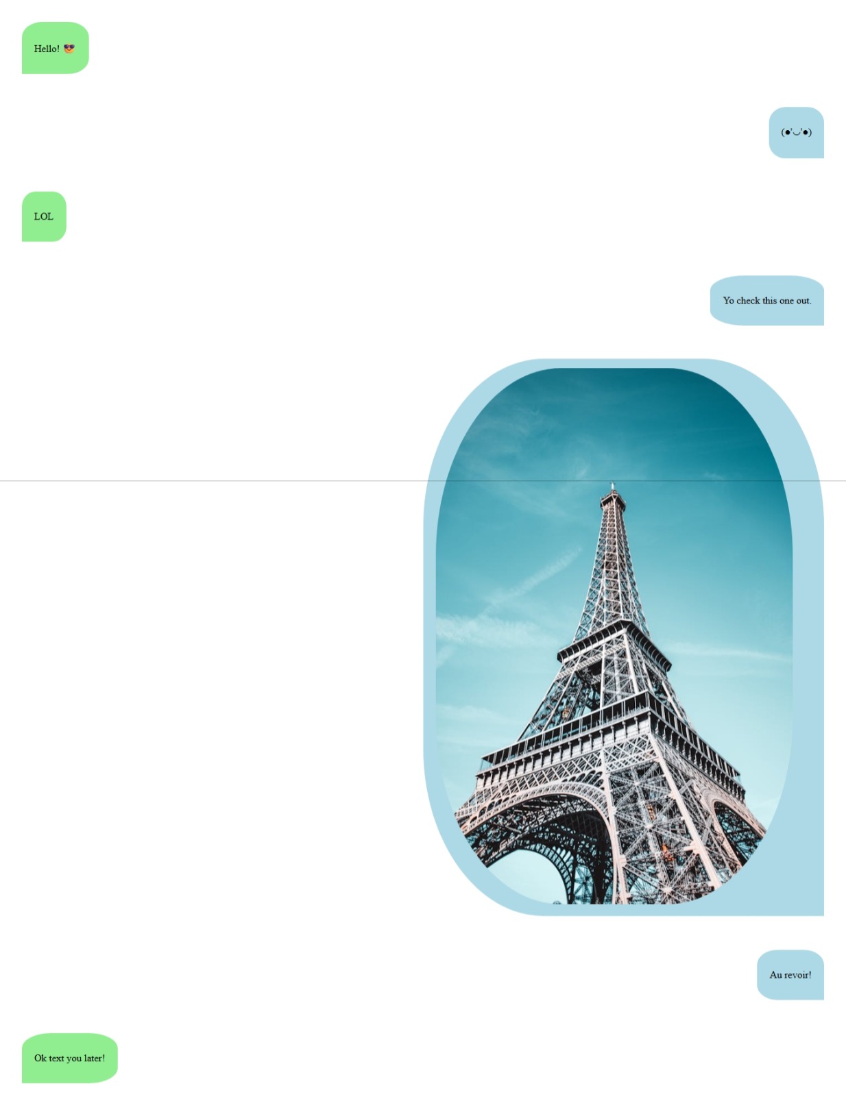 Messaging between friends about the trip to Paris