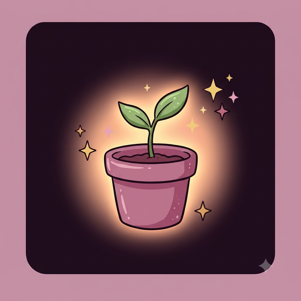 Illustration of a potted sprout representing growth
