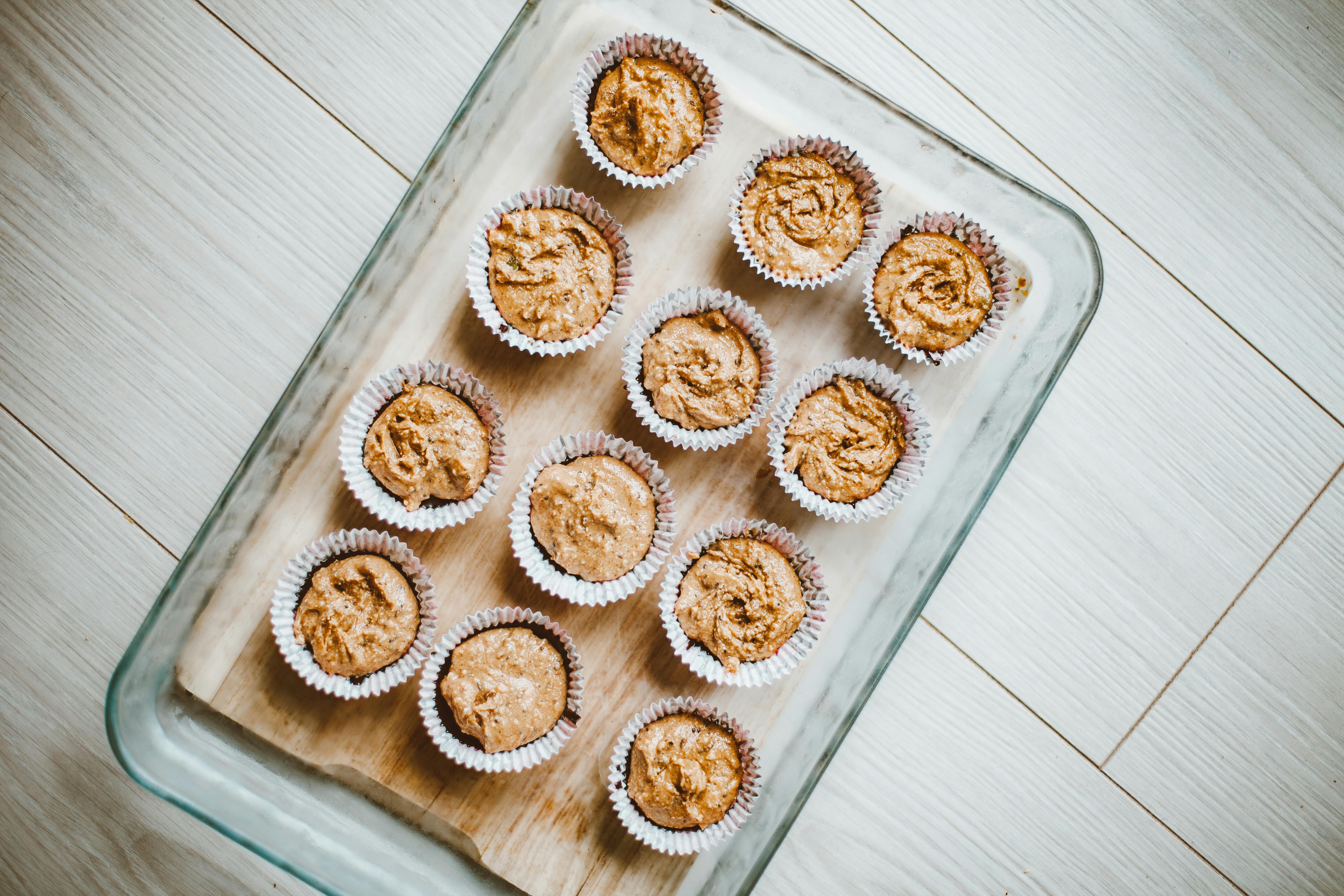 Muffins in a tray