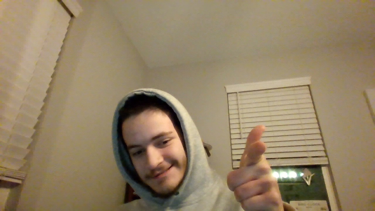 Picture of the untold legeng; Me, in a hoodie, smiling to my computer's camera.